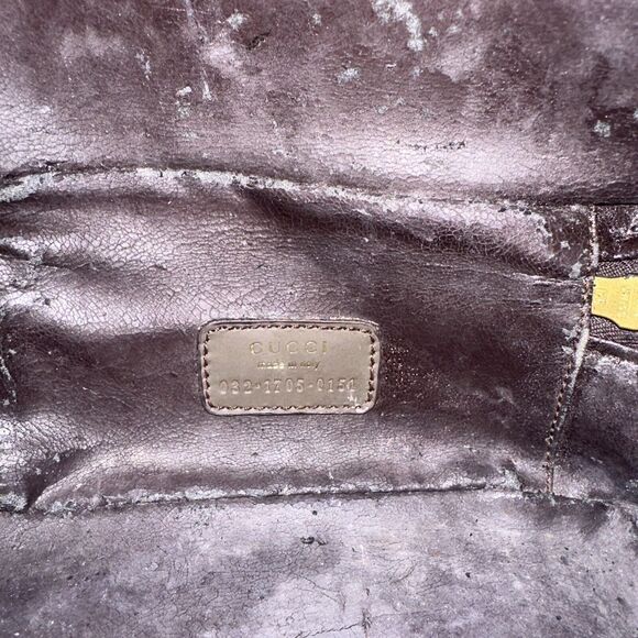 Authentic GUCCI Rare Vanity Bamboo Zipper Cosmetic Pouch Bag Mini Handbag Brown - Picture 10 of 11